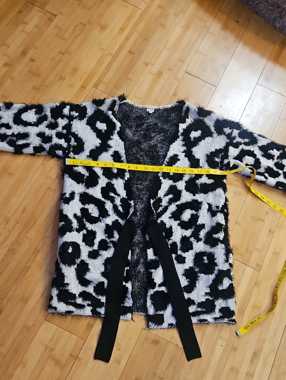 Meow Cat Soft Fury Animal Print Open-Front Women's Sweater
